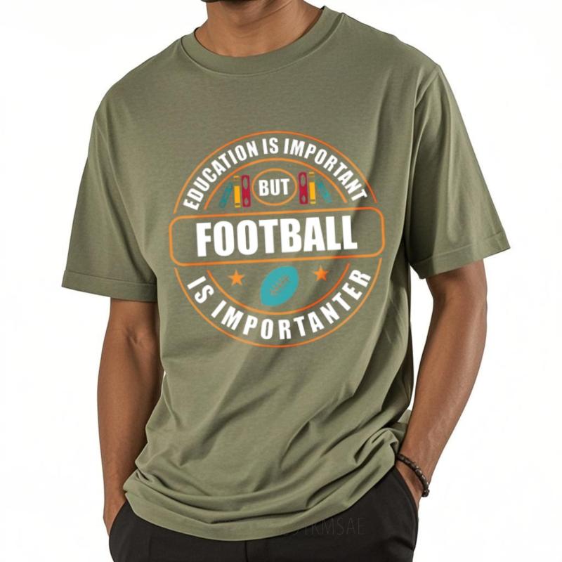 Unisexs Top New Arrived Unisex Oneck Tshirt Daily Wear Education Is Important But Football Is Importanter Fashionable Unisex Tops