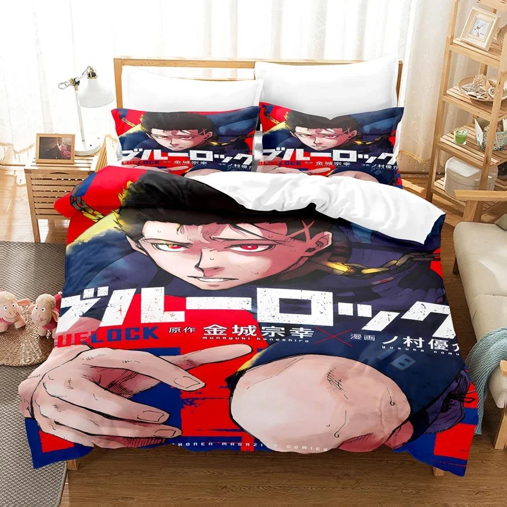 Hot Anime Blue Lock Beding Set Soft Duvet Cover Set King Quen Twin Double Sized Dimensions Warm Comforter Cover Set For Tens plus Young Boys Anime