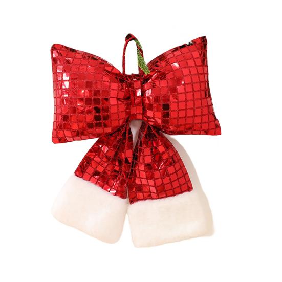 

Блестящий набивной бант Рождественское украшение Большой зеркальный бант из пайеток Подвесное украшение для праздничных поделок Венки Гирлянды Лестница Рождество Свадьба Small красный