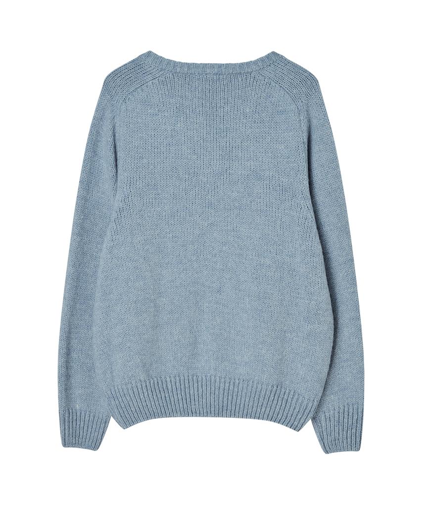 SILN Alpaca Blend Raglan V Neck Knit (Sky Blue)