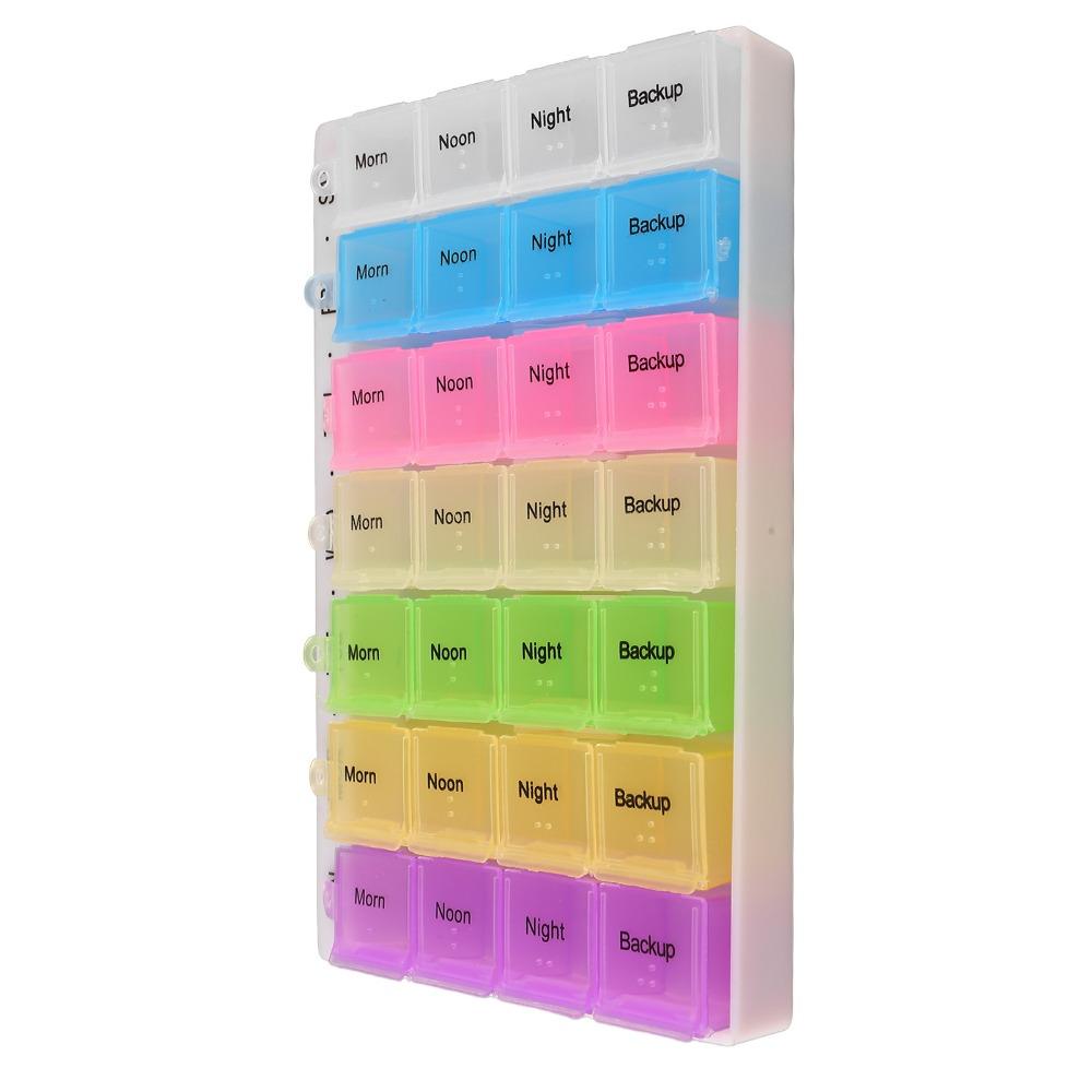 8pcs Assorted Colors Medicine Organizer Box 28 Compartments Daily Medication Organizer  Home Storage