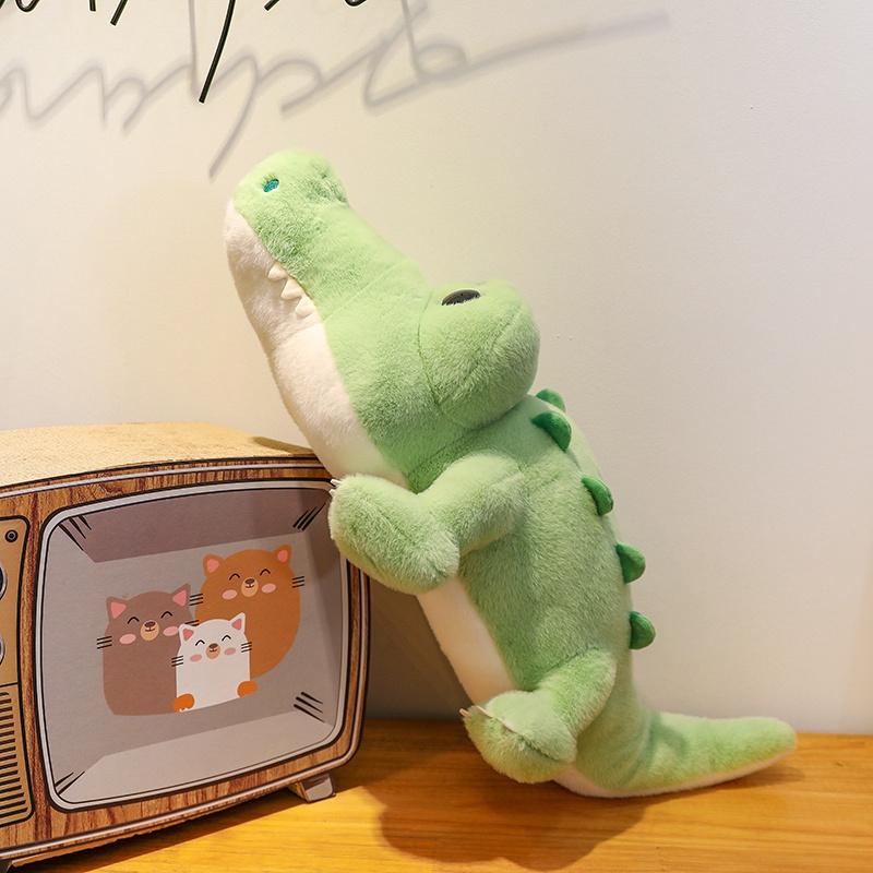 New Soft Big Eyes Crocodile Plush Toy Fluffy Full Stuffed Animal Pillow Doll Jungle Green Giant Alligator Kids Birthday Gift