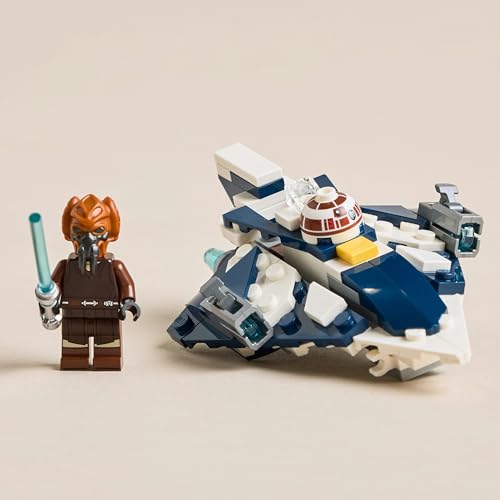 LEGO Star Wars Plo Koon™ Jedi Starfighter™ Microfighter Spielzeug, Geburtstagsgeschenk, Lernbausteine, Weltraum-Kampfroboter, Alter 6, 7, 8 und 9, 75