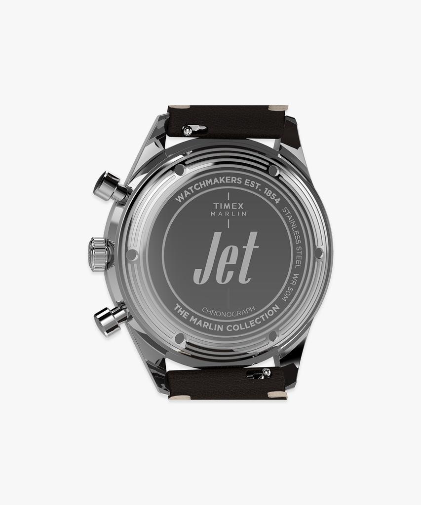 Taimaegseu Merlin Jet Quartz Chronograph Men'S Leather Watch 40Mm