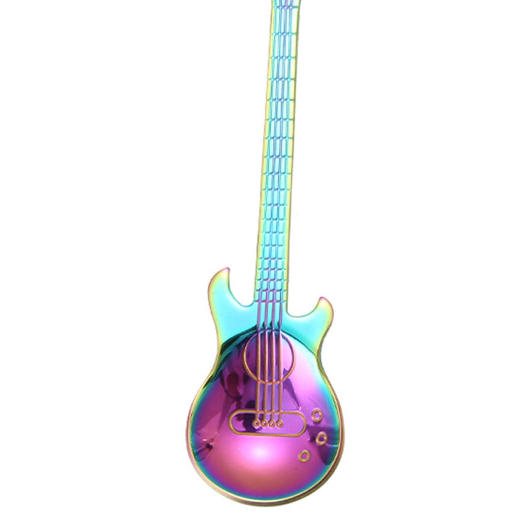 Guitar Coffee Spoon Set Stainless Steel Dessert Ice Cream Spoon Tea Spoon