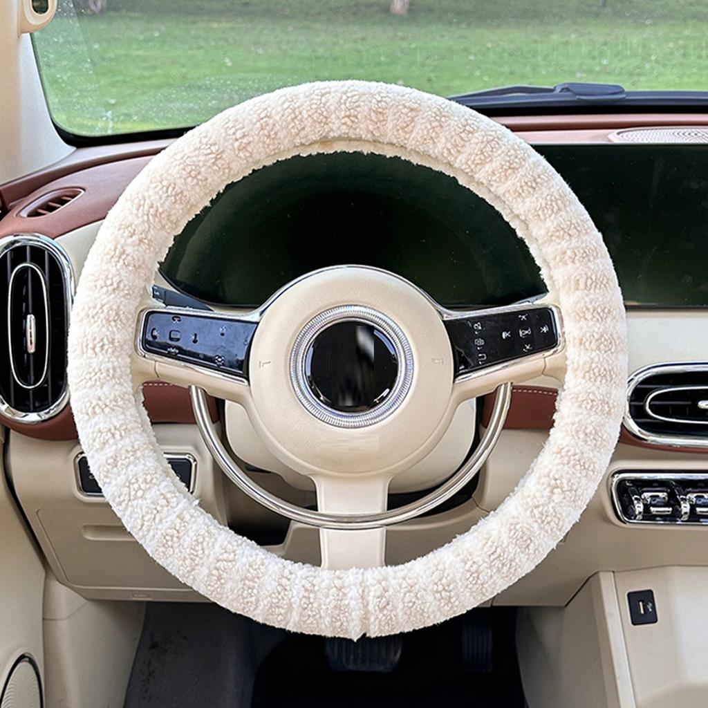 38CM Winter Car Steering Wheel Covers Plush Warm Lint Fashion Cute Product Interior Accessories for Woman Girls Female Driver