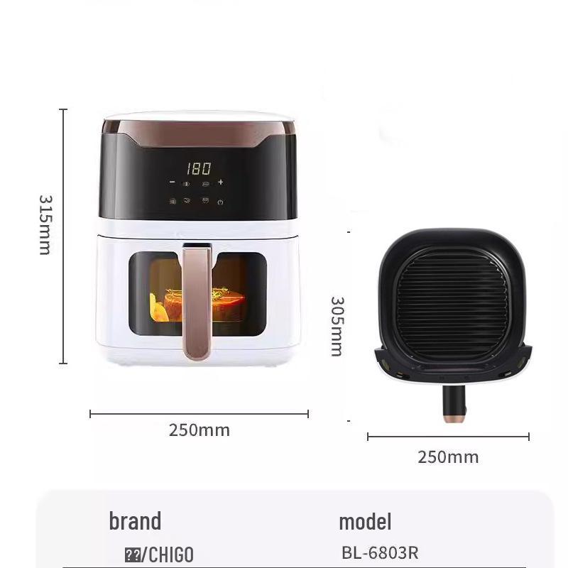 Smart Large-Capacity Non-Stick Oil-Free Electric Air Fryer – Less Smoke, No Flip Needed