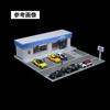Scale Model Convenience Store Japanese Streetscape MO936200 Moreart Parking Lot Pit Garage Diorama Miniature Car 1/64 (Blue) [Used]