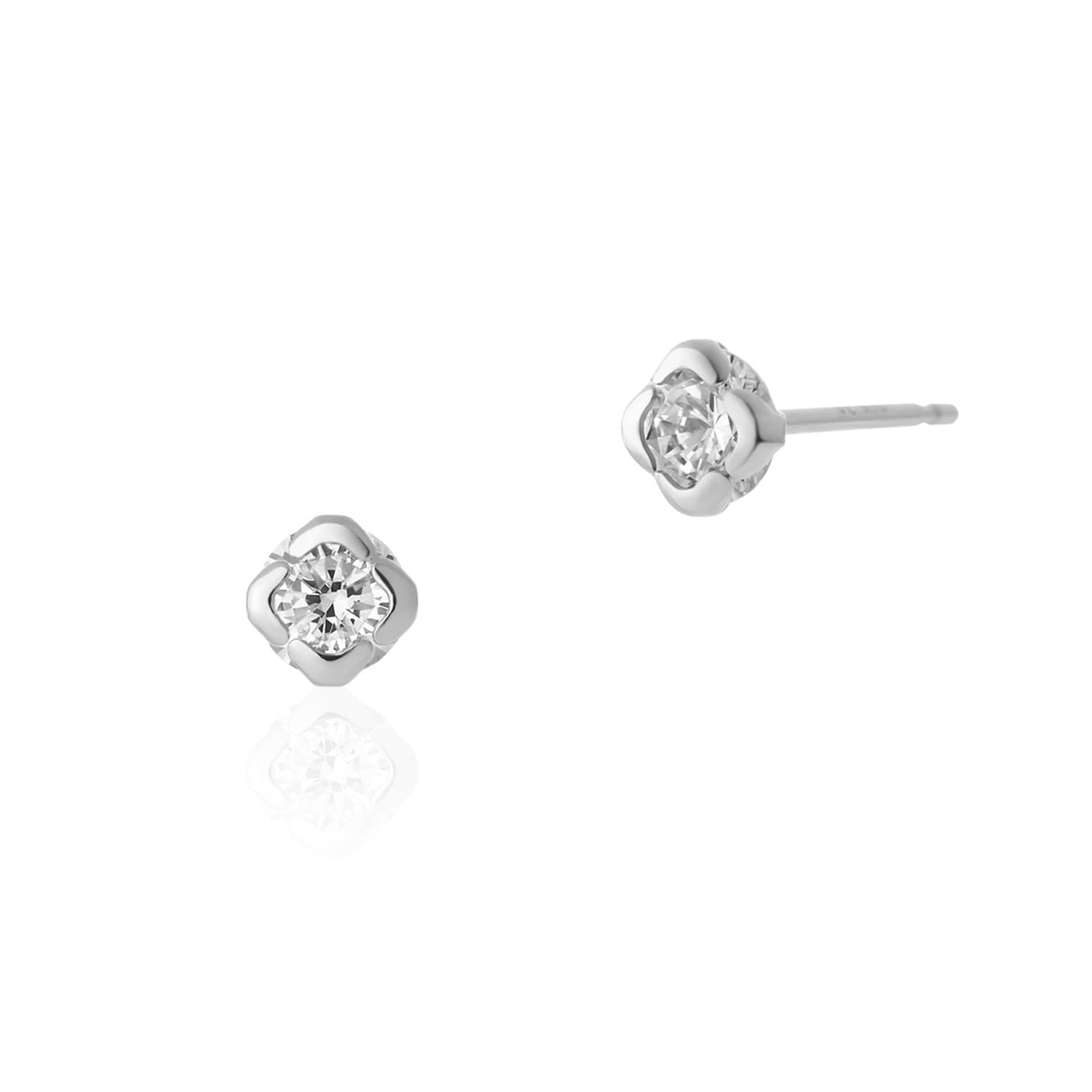 

Official K10 White Gold Earrings with Jewelry Single Anniversary 112046153209 4℃ Case, Stone, Simple, Elegant, Gift, Women s,