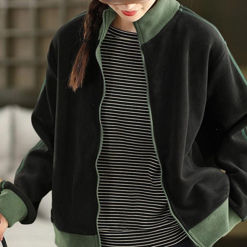 Coat for Women Cotton Autumn Winter Thickened Casual Oversize Double-sided Cardigan Zipper Jacket