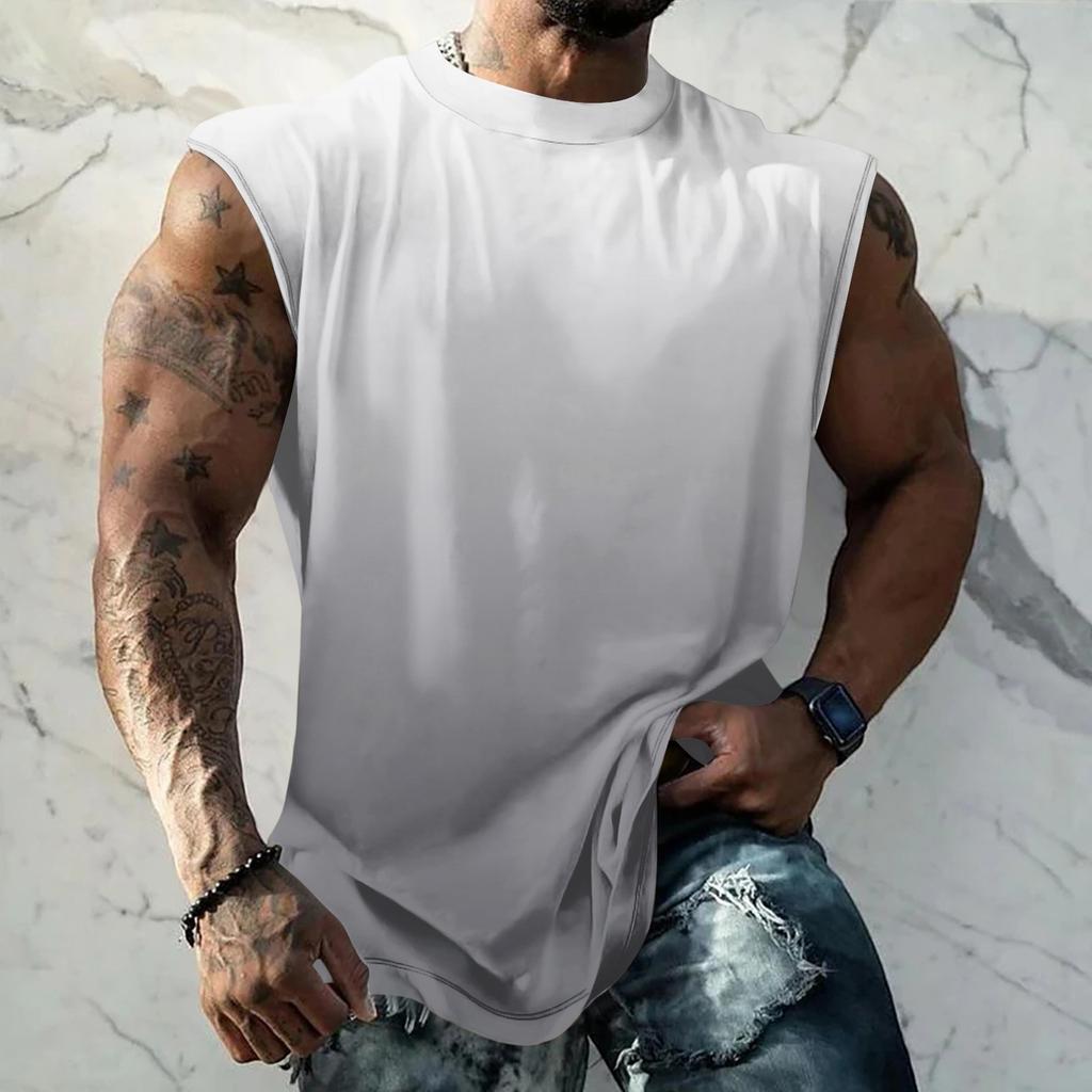 Men Sleeveless Tank Top Muscle Shirt Casual Loose Fit Basic Plain Undershirt Summer Sportswear Workout Gym Vest