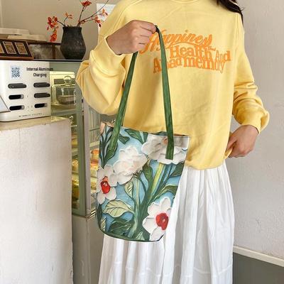 New Floral 3D Bucket Bag: Summer Travel Handbag with Large Capacity and High-End Design