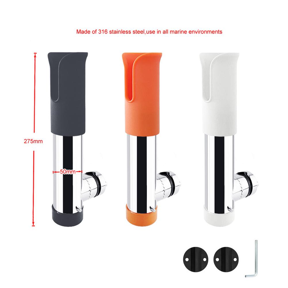 Adjustment Rotatable Fishing Rod Holder 316 Stainless Steel  Mount Slotted Rod Support Tube Mount Bracket Accessories