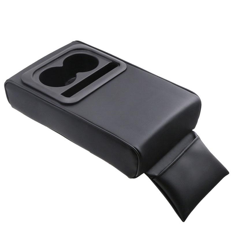 Auto Center Console Armrest Pillow Arm Rest Cover Memory Foam Car Armrest Cushion with Cup Holder & Phone Holder Car Interior