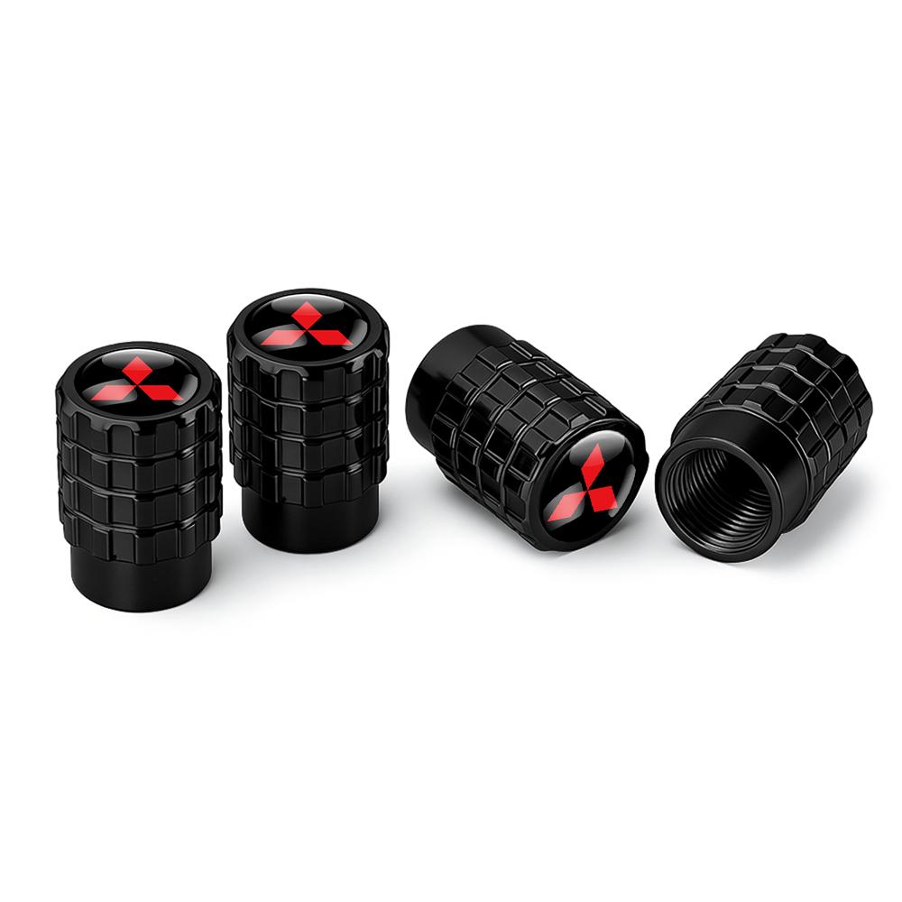 cxzbfh1 4PCS Car Tire Valve Caps Auto Accessories For Mitsubishi Pajero ASX I200 Outlander Phev Lancer Space Star Colt CZ3 Montero Evo