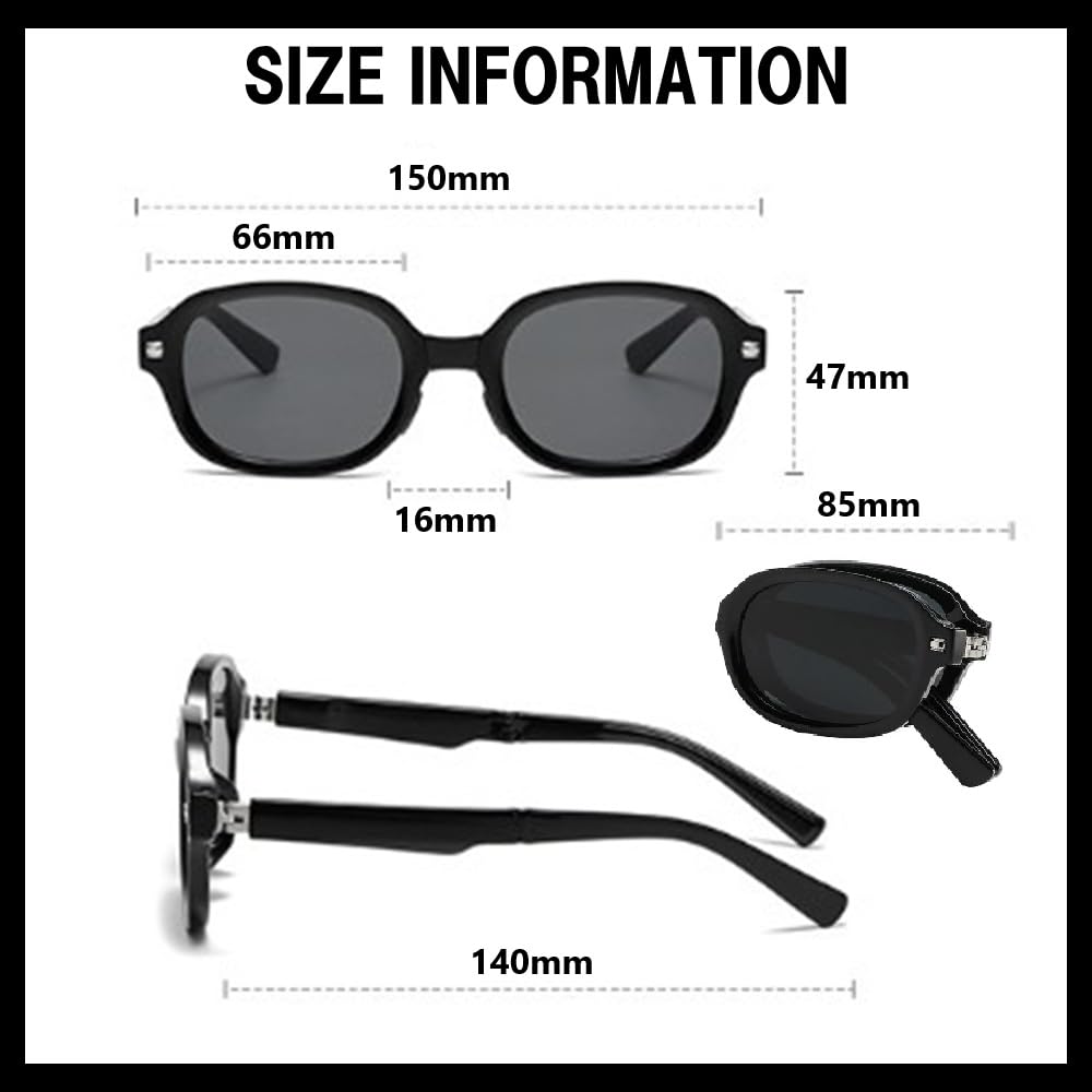 REONAS Folding Polarized UV Popular Slimming Compact Case Sunglasses, Travel, Portable, Women's Sunglasses, Protection, Design, Effect,