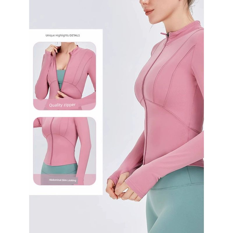 Nude Feel Stand-up Collar Slim Fit Slim Looking Women's Long-Sleeved Sports Jacket