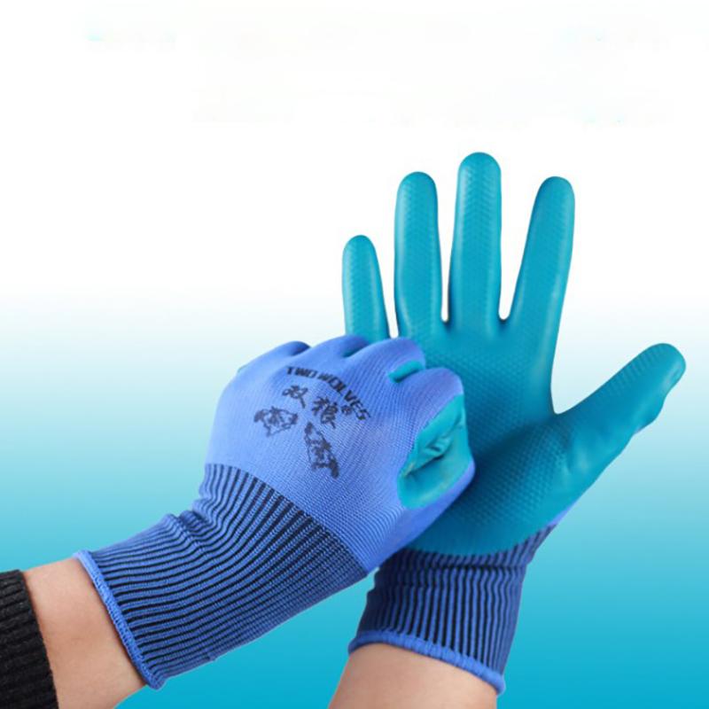 Working Gloves Polyester Grey Latex Glove Wostar Protective For Work Garden Durable Non-Slip Waterproof Gardening Gloves