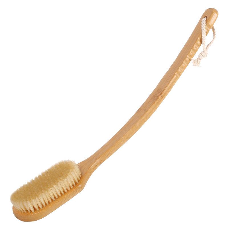 56cm/43cm Myjka do pleców pod prysznic z zakrzywionym długim uchwytem, Szczotka do ciała do użytku na mokro i na sucho, Narzędzie do mycia pleców dla mężczyzn i kobiet