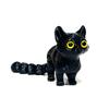 Black Cat Figurine, Articulated, Miniature Size, 12cm Total Length, Desktop Display Animal Toy [Used]
