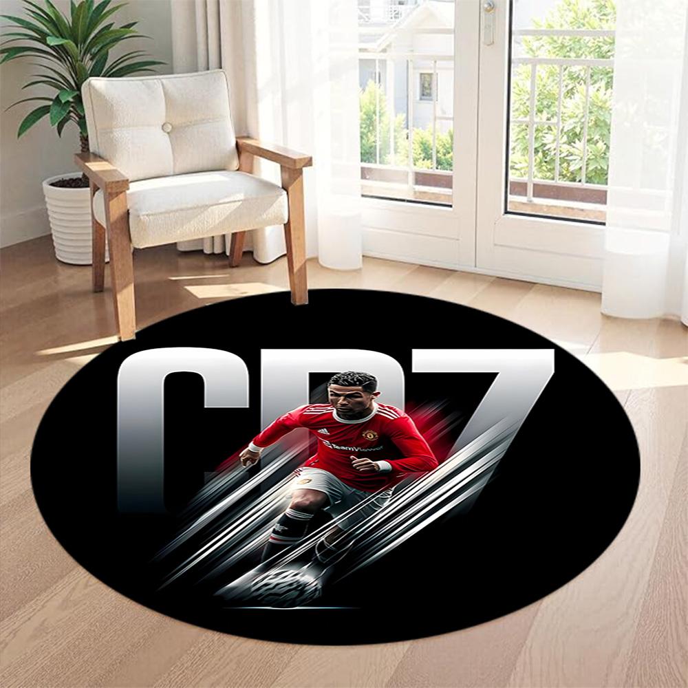 Ronaldo's Round Floor Rug Suitable for Bedrooms Hallway Kitchen Game Room Antislip Round Carpet Office home decor