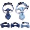 Pet Denim Bow Tie Collar Cat Dog Adjustable Buckle Closure Neck Ring Strap Scarf