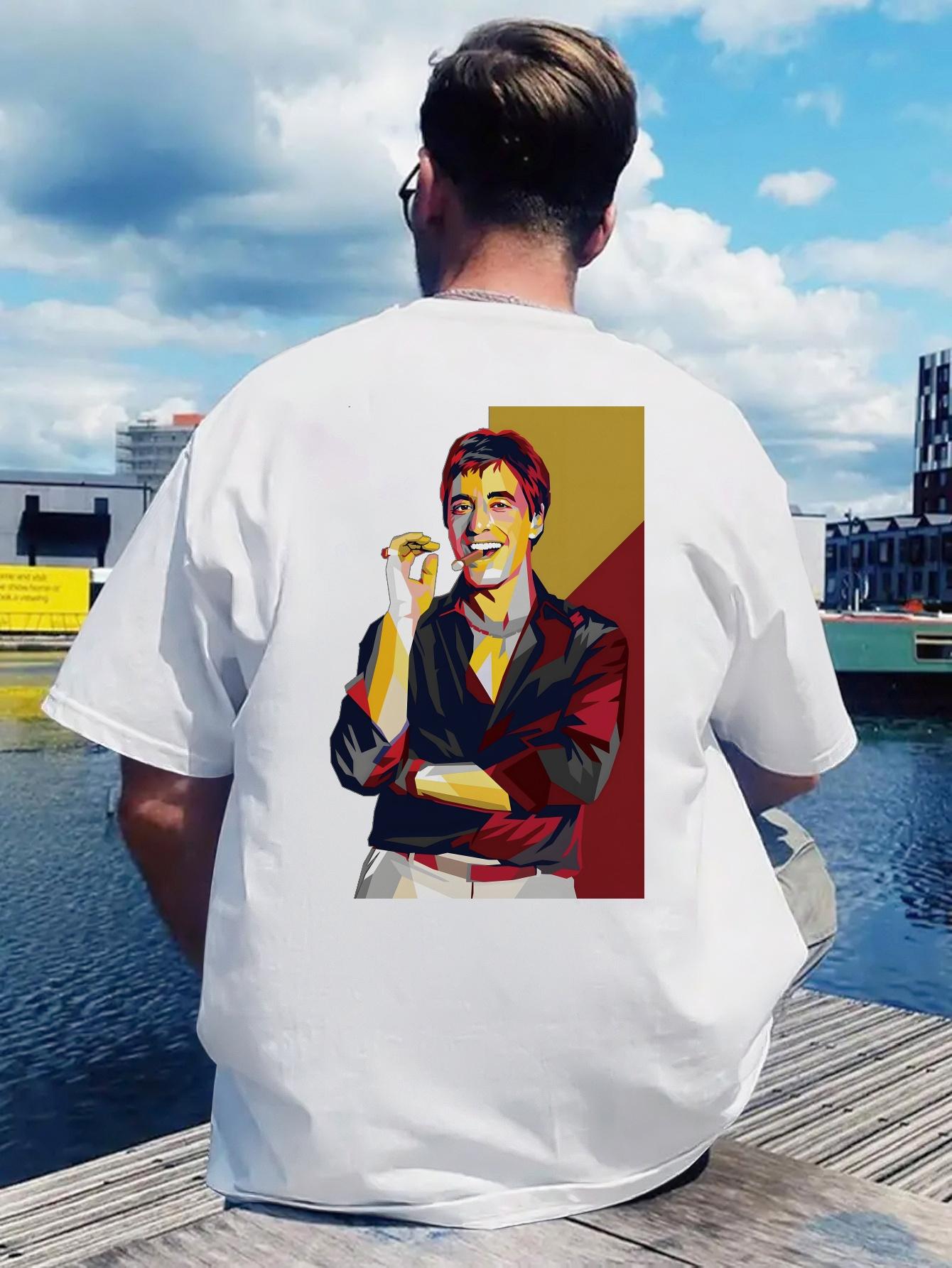 Scarface Graphic T-shirt - Bold Portrait Design L