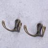 8 Sets Double Head Hooks Wall Mounted Hanger Furniture Fittings Antique Coat/Key/Bag/Towel/Hat Holder Bathroom Kitchen + Screws