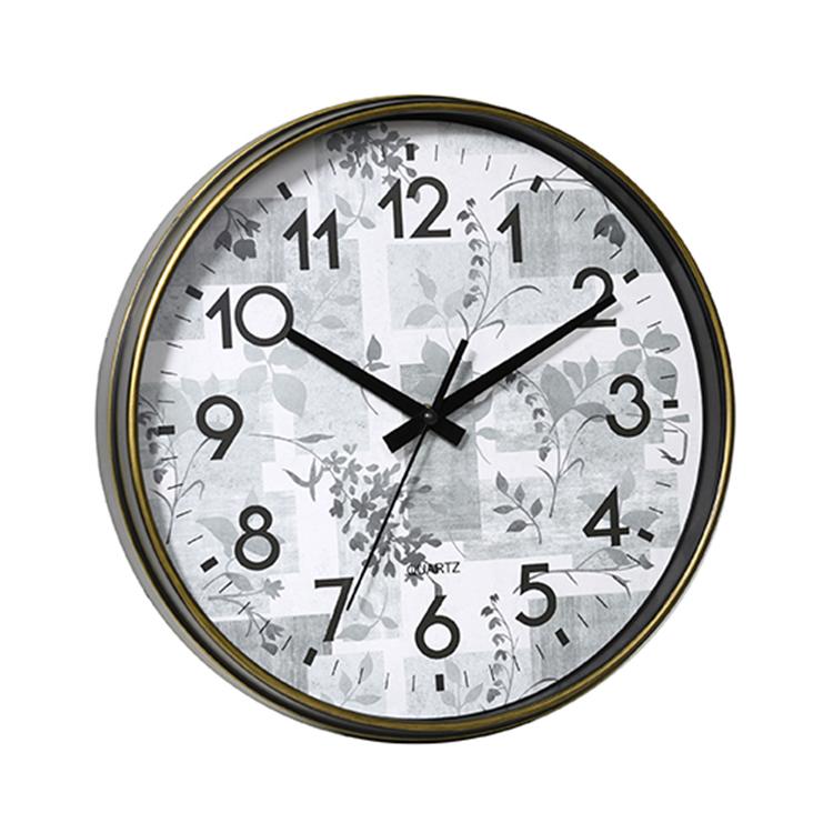 European Classic Luxury Art Deco Retro Vintage Plastic Quartz Analog Wall Clock for Home Decoration