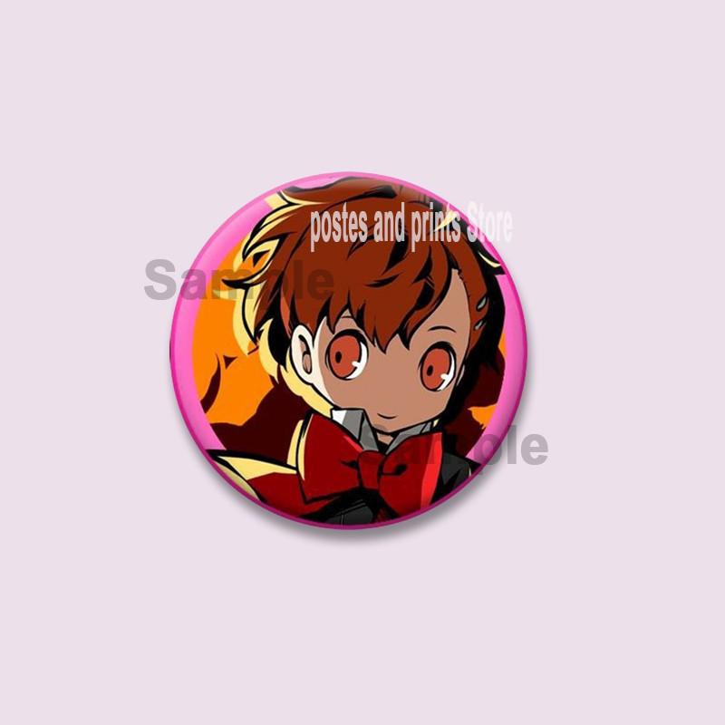 Spiel P-Persona 5 Runde Anstecker Ann Takamaki Ren Amamiya Knopfleisten Tasche Kleidung Dekorationen Brosche Sammlerstücke Schmuck Geschenke