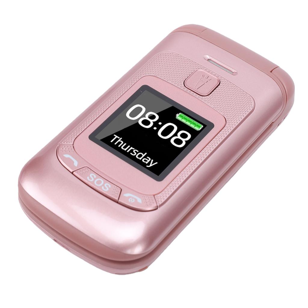 Flip Phone Unlocked GSM 2G Cell Phone with Dual SIM Slots 2.4 Inch + 1.4 Inch Color Screen Large Keys Loud Speaker US