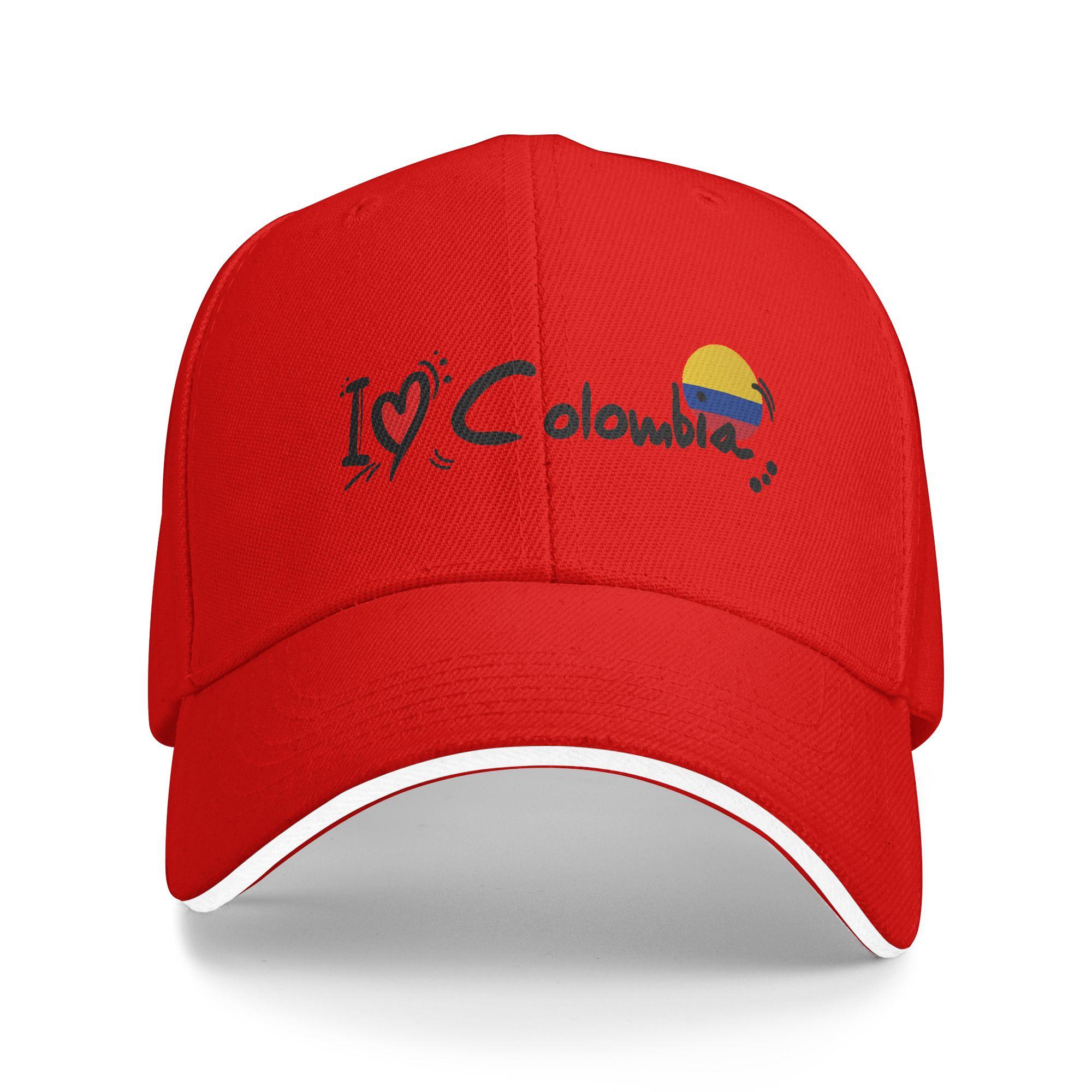 

I Love Colombia Sun Baseball Cap Summer Vintage Trucker Hat For Unisex-Teens Tennis Skate Baseball Caps One Size красный