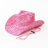 Sombrero de paja de vaquero doble cóncavo tejido a mano de dos colores sombrero de vaquero western para viajes al aire libre playa sombrero de caballero para mujer sombrero vaquero