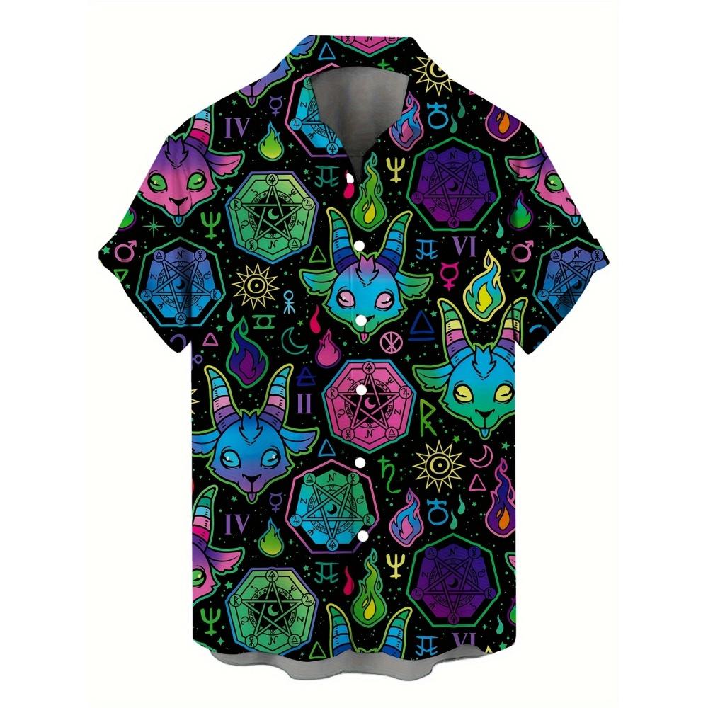 

Skull 3D Printed Men s Hawaiian Shirt Street Gothic Style Trendy Vintage Lapel Tops Summer Y2K Casual Short Sleeve Beach Shirt 3XL