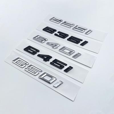 New Font Numbers Letters 630i 635i 640i 645i 650i Top ABS Emblem for BMW 6 Series Car Trunk Nameplate Logo Sticker Black Chrome