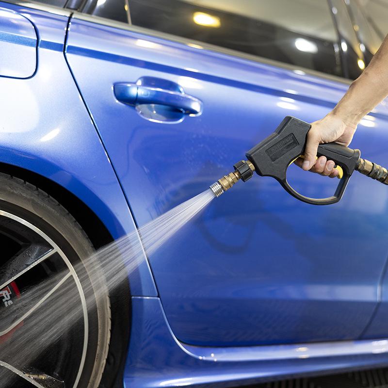 1/4 Quick Connect High Pressure Car Wash Gun - Stainless Steel Shower Head & Soft Nozzle for Watering, Vegetable Washing & Wheel Cleaning