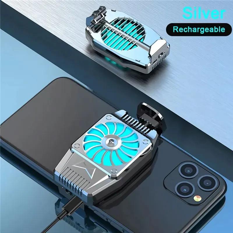 Portable Universal Turbo Hurricane Mobile Phone Cooling Fan, Silent Operation Metal Structures Suitable for iPhone, Samsung