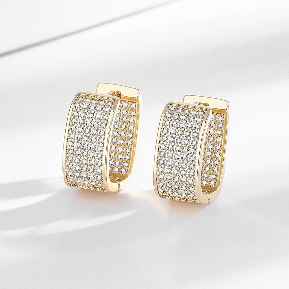 

Стильные изысканные геометрические широкие серьги из циркония для женщин, высококачественный дизайн, медные микро-украшения для ушей