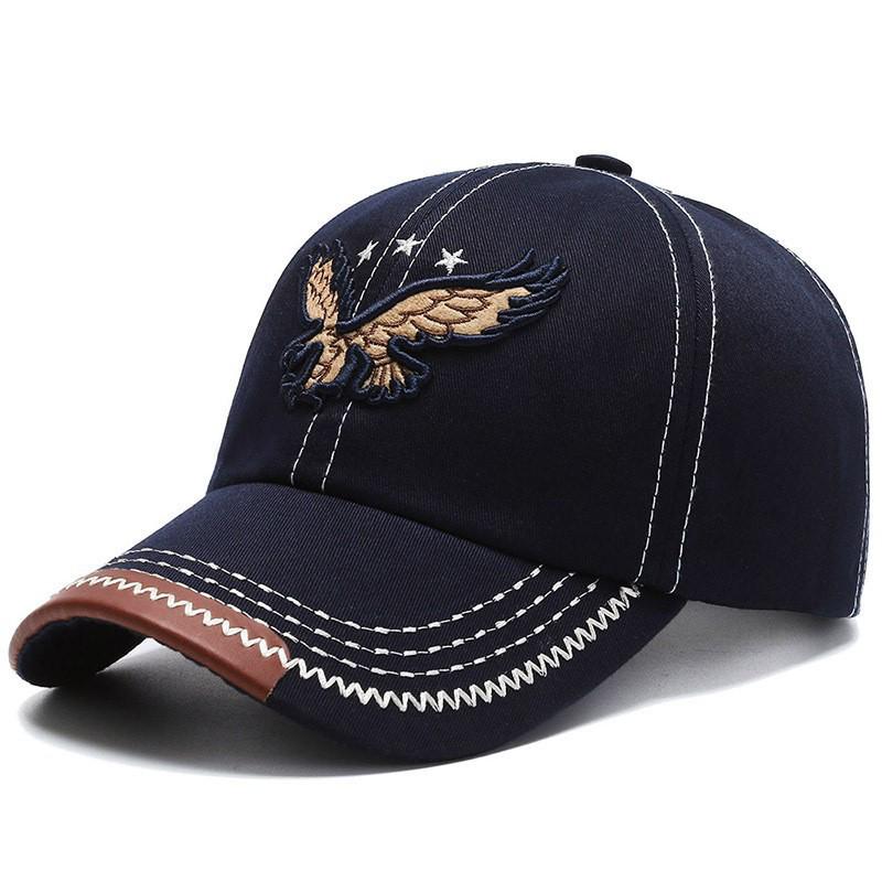 Men's Classic European-American Embroidered Eagle Baseball Cap - Spring/Autumn Sun Protection