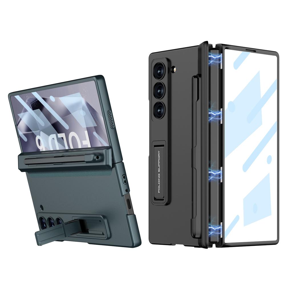 Samsung Z FOLD6 Pen Slot Phone Case FOLD6 Hinge Hard Shell Anti Peeping Glass Film Protective Case FOLD6