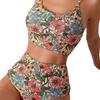 Nouveau Maillot de Bain Bikini Sexy Bikini Imprimé Taille Haute Maillot de Bain à Fente pour Femmes