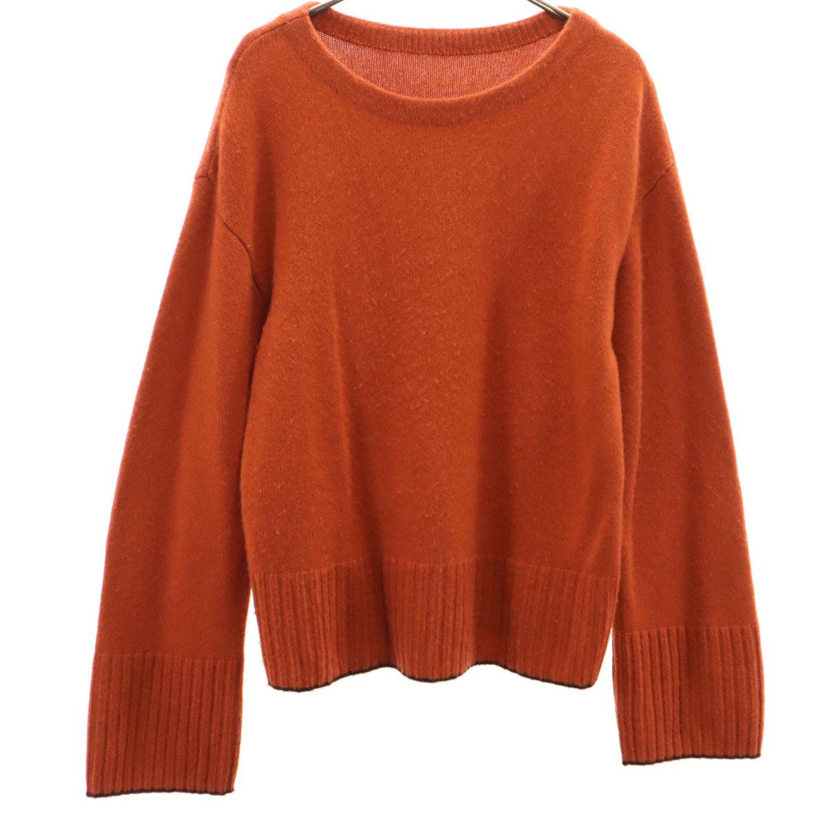 

FOXEY Made in Japan 100% cashmere Long sleeve sweater Orange brown knit Women Used