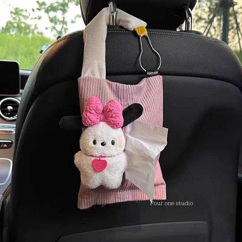 

Коробка для салфеток для автомобиля с милой собакой, подвесной мешок для салфеток для автомобильного сиденья, бумажный мешок для рисования, многофункциональная креативная бумажная коробка для рисования