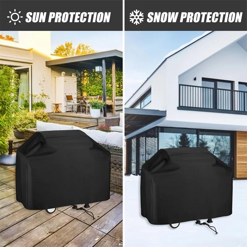 Windproof BBQ Cover Oxford Fabric, UV Protection, Dustproof, Weatherproof BBQ Accessories, BBQ Accessories for Outdoor Cooking