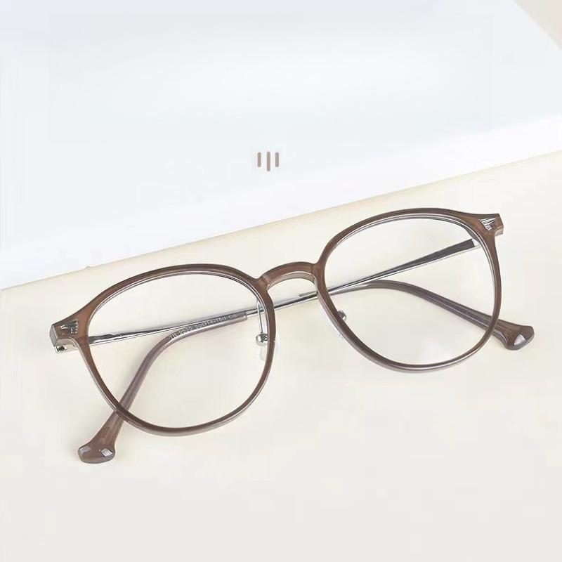 Oval Shaped Anti Blue Presbyopia Glasses Metal Eyeglass Frames Decorated with Rice Studs More Comfortable Reading Glasses