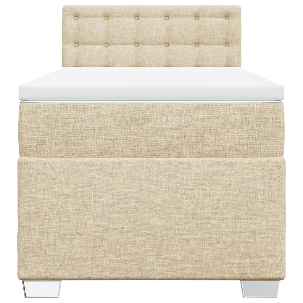 Vidaxl Continental Bed With Mattress, Cream, Fabric, 80X200 Cm