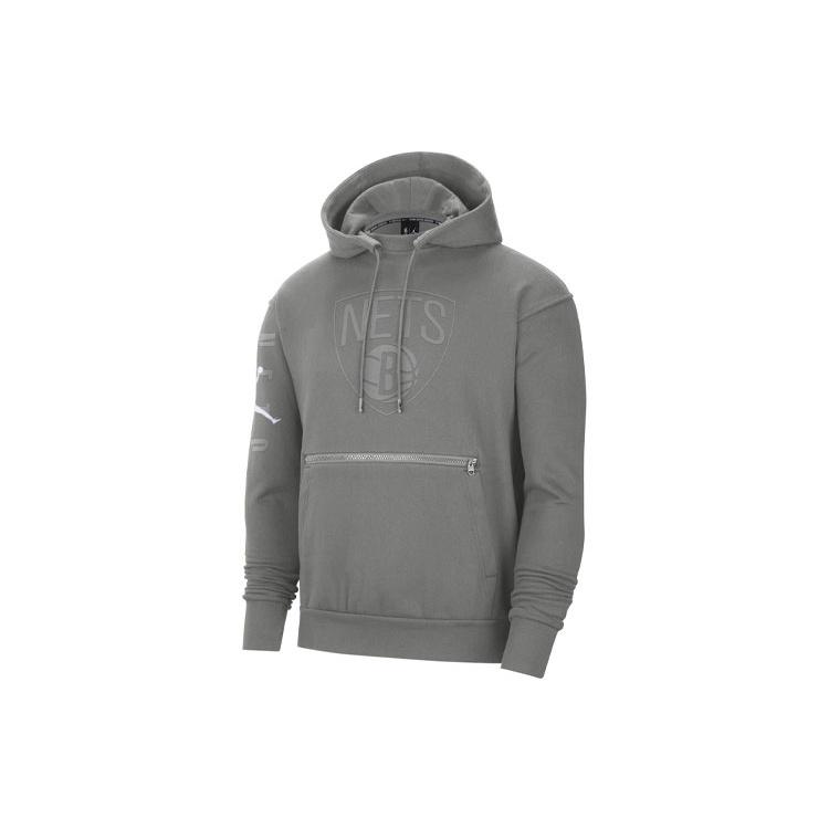 Men s Air Jordan NBA Brooklyn Nets Fleece Lined Stay Warm Sports Pullover Gray DB1517-002 XXXL