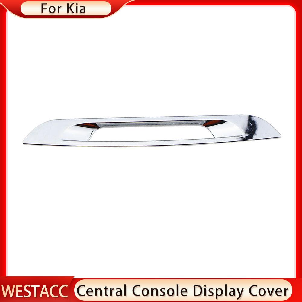 Abs chrome console central do carro display capa decoração adesivo guarnição para kia sportage r 2011 2012 2013 2014 2015