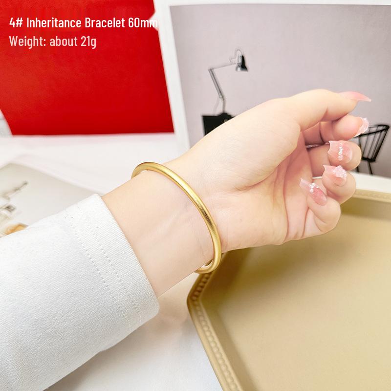 Women's Gold Sand Bracelet: Long-Lasting Copper Alloy, Ancient Heritage, Four-Leaf Clover for Two-Life Happiness.