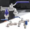 Double Head Water Faucet 1/2'' 3/4'' Water Splitter Connector Coupling Adapter Valve Switch Garden Hose Irrigation Tap Joint
